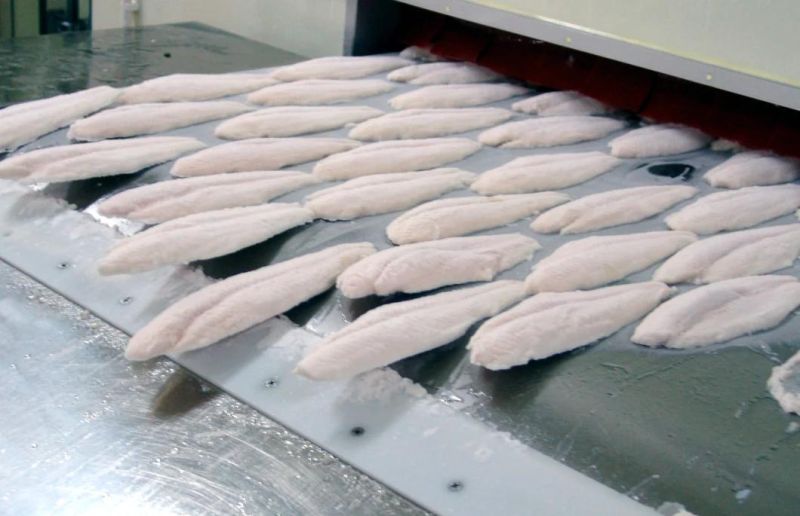 Seafood, Fish, Shrimp, Tunnel Freezing Machine Liquid Nitrogen Freezer