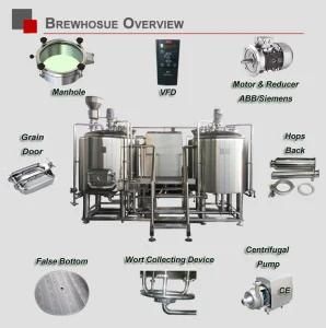 Electric Steam Direct Fire Heating Draft Beer Brewing Making Manufacturing Equipment