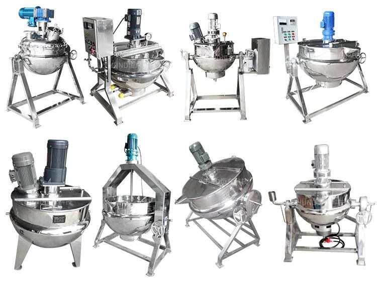 Sanitary Chocolate Hazelnut Paste Boiler Steam Jacket Kettle Cooking Mixer