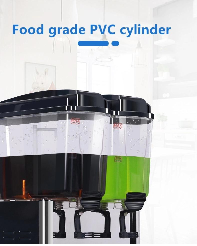 Double Tanks Beverage Drink Refrigerated Machine Cold Juice Cylinder Dispenser