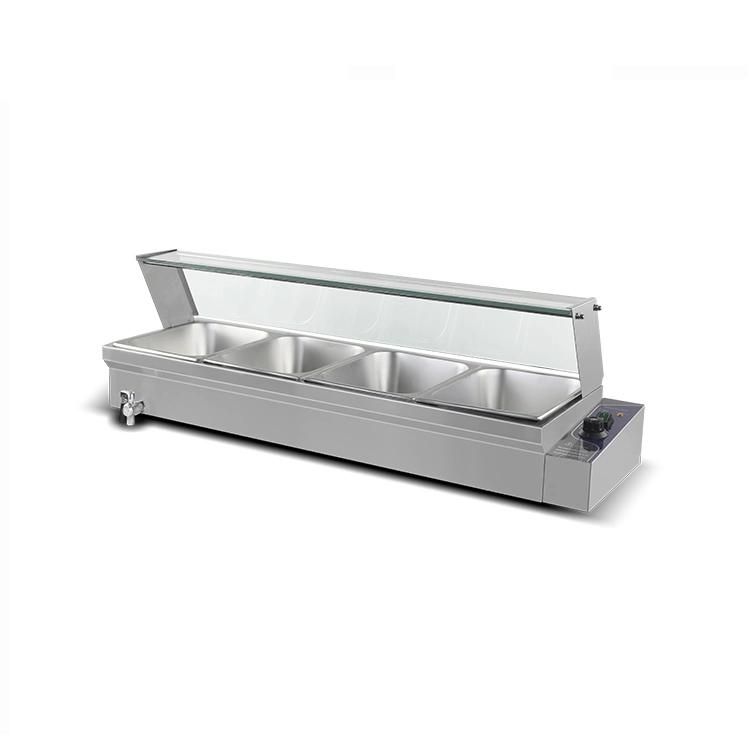 4 Pan Stainless Steel Electric Wet Bain Marie Food Warmer