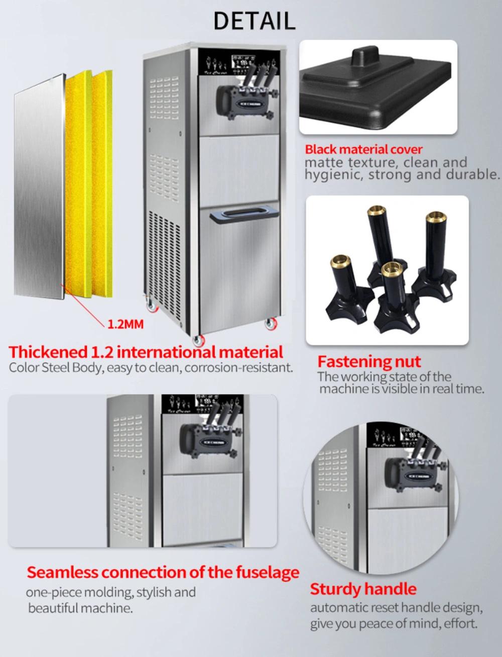 Commercial Fully Automatic Soft Ice Cream Maker Buffet Stand Ice Cream Machine