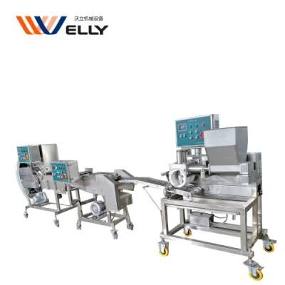 Continuous Automatic Vegetable Cutlet Production Line Chicken Popcorn Forming Machine