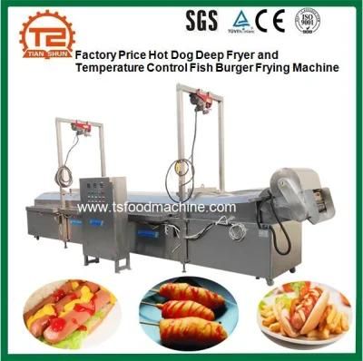 Factory Price Hot Dog Deep Fryer and Temperature Control Fish Burger Frying Machine