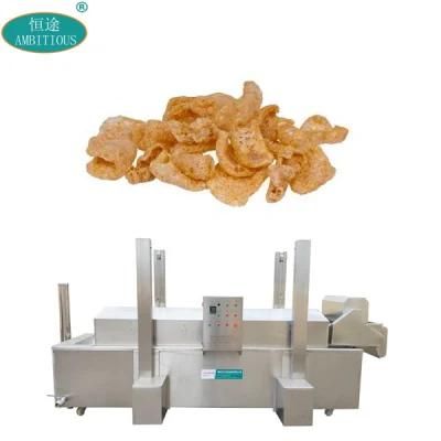 Diesel Gas Fryer Machine Continuous Pork Rinds Fryer Machine