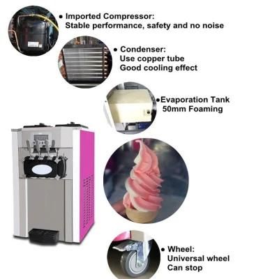 Bql-198 Frozen Yogurt 3 Flavors Soft Ice Cream Machine Maker Ice Cream Making Machine with ...