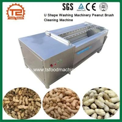 U Shape Food Washing Machinery Peanut Brush Cleaning Machine