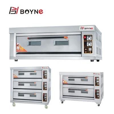 Hotel Restaurant Kitchen Equipment Double Deck Six Trays Gas Oven