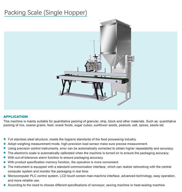 Sigle Hopper Packaging Scale for Weighting Packaging Grain or Flour