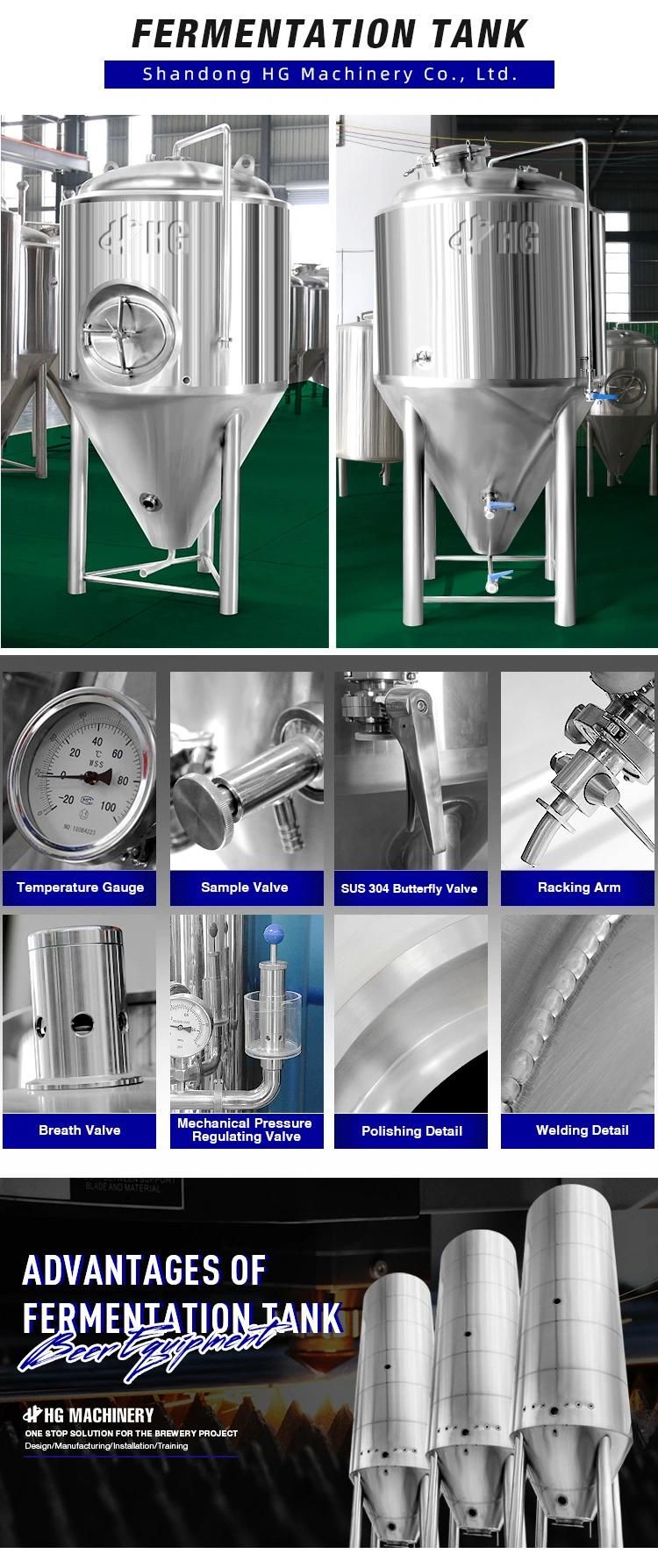 1000L 2000L 3000L 4000L 5000L Industrial Fermentation Tank Price Large Glycol Conical Jacket Pressure Beer Fermenter Equipment