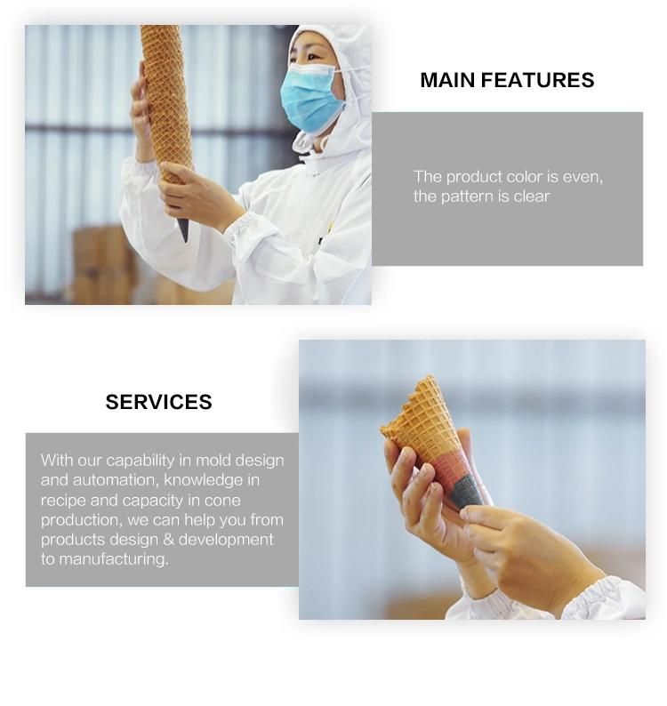 35 Pieces of 5 Meters Long Baking Pan, Automatic Two-Color Installation and Debugging Sugar Cone Products Production Equipment