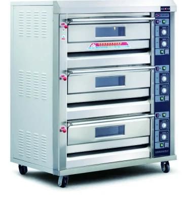 Professional Bakery Machine 3 Deck 6 Tray Electric Oven with Ce Certificate