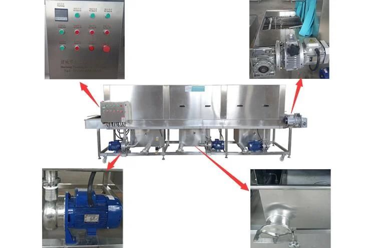 Commercial Cleaning Washer Use Tunnel Type Fruit Basket Washing Machine