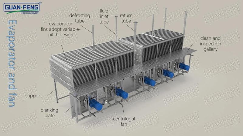 1000kg/H IQF Fluidized Quick Freezing Machine for Peas