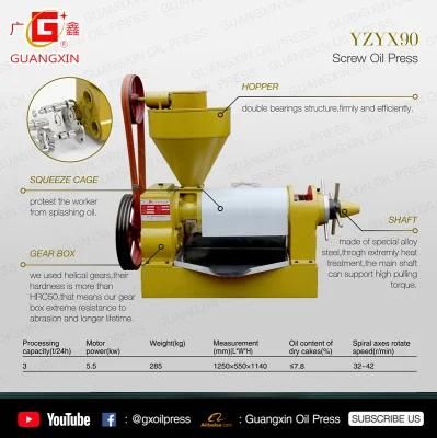 3ton Daily Sunflower Oil Processing Machine Soybean&#160; Oil Mill Machine Spiral Oil ...