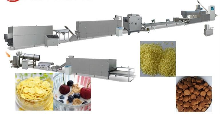 American Corn Flakes Making Extruder Equipment Line Cereals Food Machine
