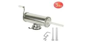 3 Lbs Homemade Aluminum Sausage Maker with Suction Base &amp; 3 Filling Nozzles
