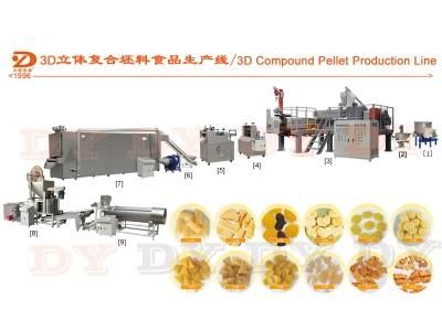 Fried 2D 3D Pellet Puff Snack Food Making Extrusion Machine 3D Food Processing Line