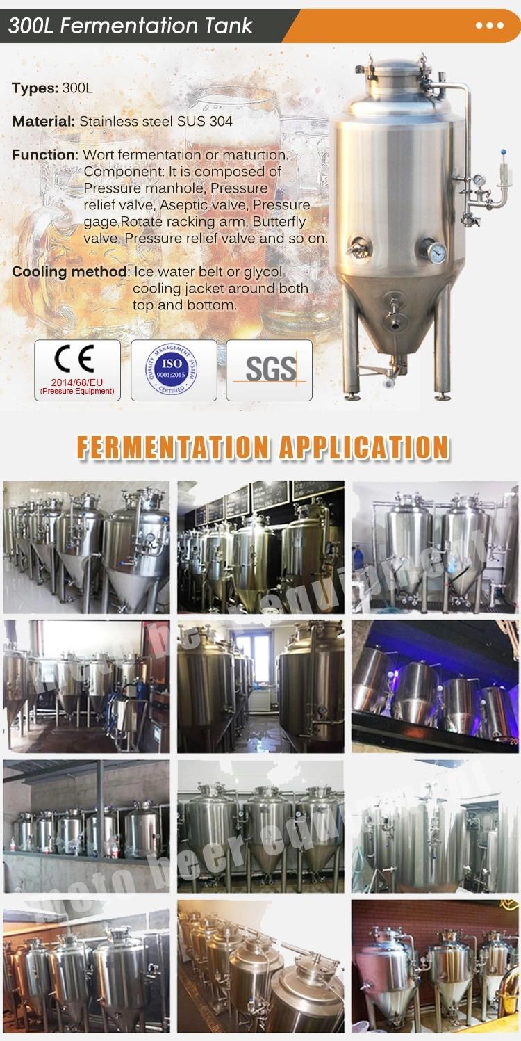 300L 3bbl Stainless Steel Beer Conical Fermentation Unitank for Brewery