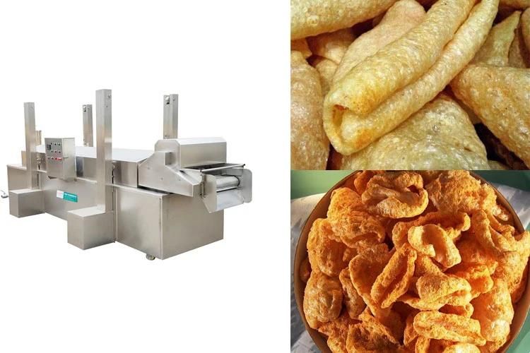 Continuous Gas Deep Frying Equipment Continuous Pork Skin Frying Machine