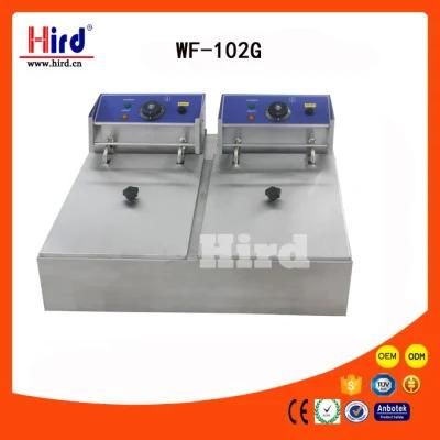 Electric Deep Fryer (WF-102G) Double Tanks, Two Baskets/ Cabinets Ce Bakery Equipment BBQ ...