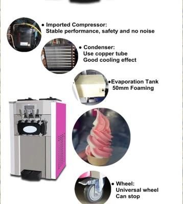 Factory Price Three Flavor Soft Ice Cream Machine Soft Serve Ice Cream Making Machine