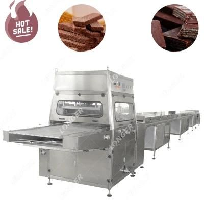 Longer Chocolate Wafer Stick Enronbing Machine Chocolate Coating Machine with Cooling ...