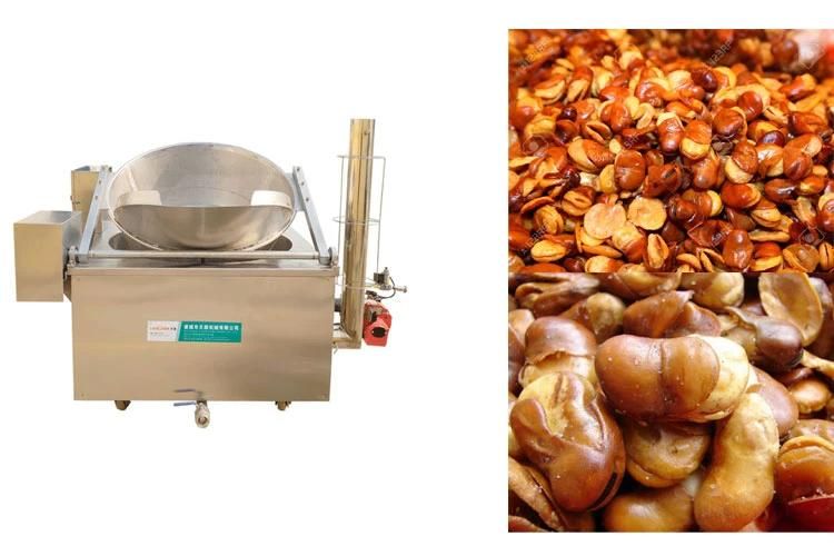 Commercial Gas Batch Fryer Automatic Broad Beans Frying Machine
