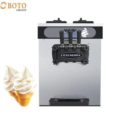 32L/H Capacity Commercial Use Color Steel LED Touch Screen Soft Ice Cream Maker Frozen ...