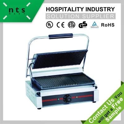 Stainless Steel Electric Contact Grill (Top &amp; Down Grooved Plate)