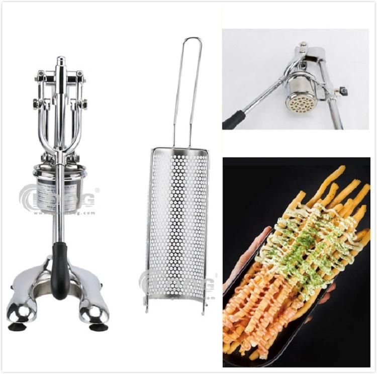 Hand Press Long Fries Machine Deep Fryer Soft Mashed Potato Food Grade Slicer French Fries Extruder with Ce