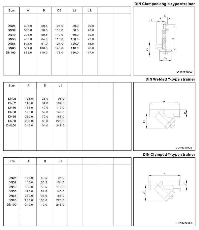 Sanitary Stainless Steel Food Grade Strainer Filter