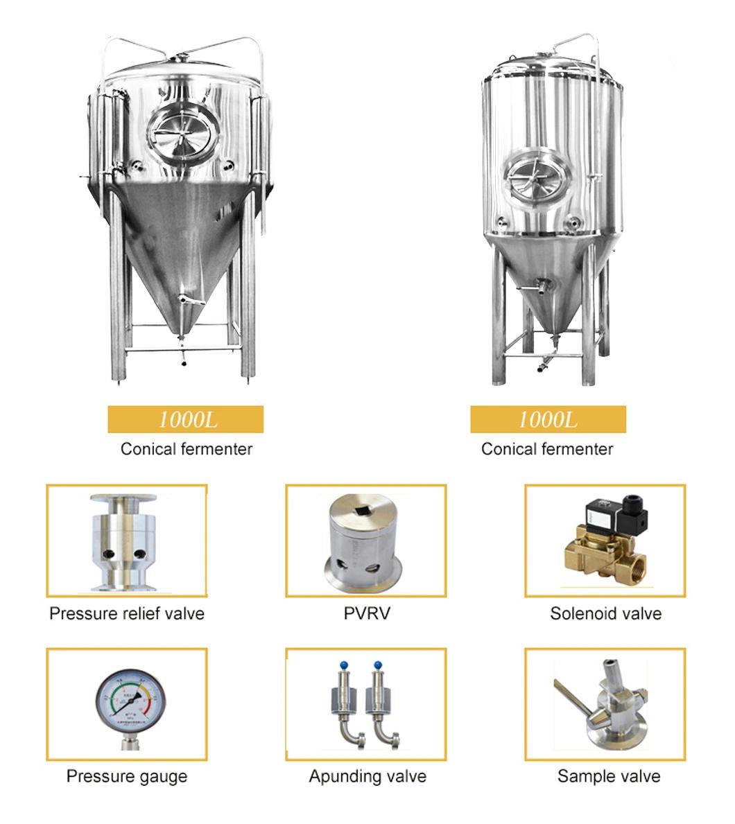 1500L 2000L 15bbl 20bbl Stainless Steel Cone Jacketed Fermenter with Digital Display Control