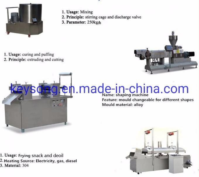 Automatic Bugles Corn Chips Doritos Snack Food Making Machine