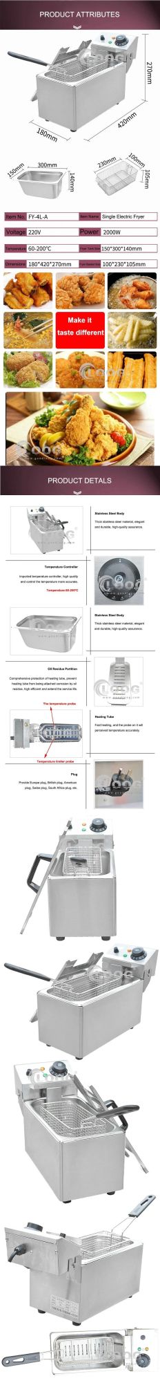 Commercial Counter Top Automatic French Chips Frying Machine Commerical Fryer for Fast Food Restaurant Equipment