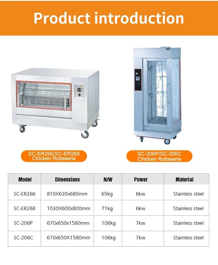 Free Standing Electric Chicken Rotsserie Shawarma Burner Machine