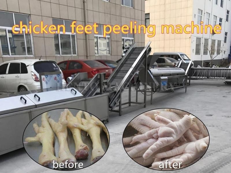 Large Capacity 500kg/h Chicken Feet Peeler / Chicken Claw Peeling Machine / Chicken Feet Peeling Machine