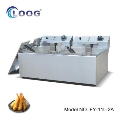 Goodloog Commercial Kitchen Appliance Electric Deep Fryer Potato Chips Double Stainless ...