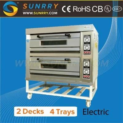 China Manufacturers Electric 2 Deck 4 Trays Commercial Deck Oven