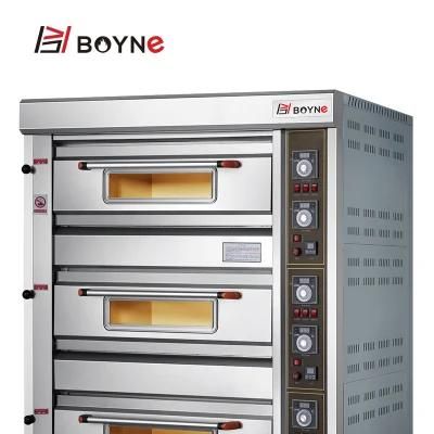 Commercial Baking Gas Oven with Three Deck Nine Trays