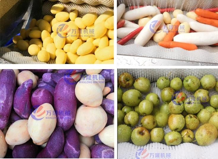 Commercial Vegetable Carrot Sweet Potato Ginger Fruit Apple Cleaning Washing Peeling Machine