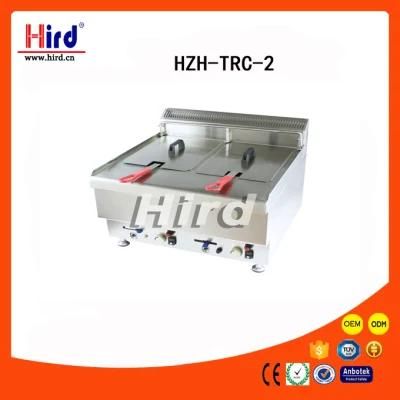 Gas Deep Fryers (Hzh-Trc-2) Double Tanks CE Bakery Equipment BBQ Catering Equipment