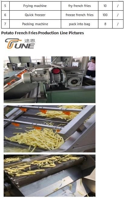 Industrial 300kg/ H -500kg/ H Fried Frozen French Fries Production Line Machine