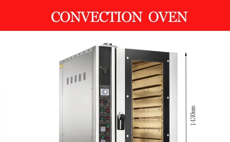 Gas and Electric Dual-Purpose 10 Tray Hot Air Circulation Oven Bread Baking Convection Oven