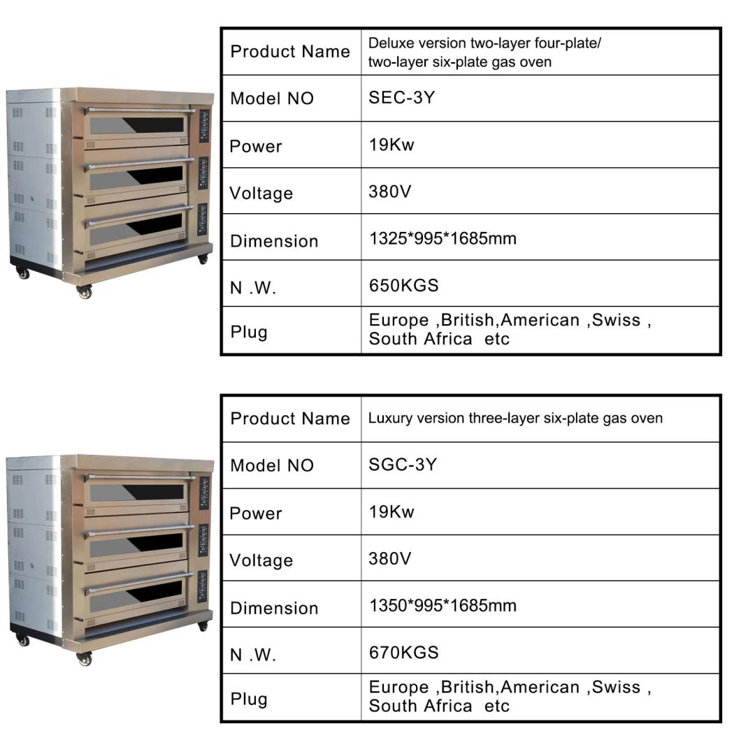 Commercial Electric Bakery Electric Baker Gas Baking Pizza Oven with Tray-Storage Base