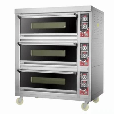 Commercial Bakery Equipment Prices Double Deck Gas Pizza Oven for Snack Bread Baking