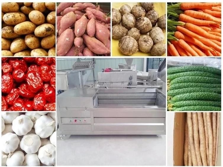 Full Automatic Industrial Potato Washing and Peeling Machine Industrial Carrot Ginger Washer Peeler for Sale