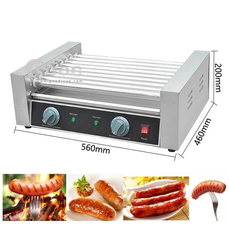 Commercial 9 Rollers Sausage Machine Catering Equipment Bread and Bun Warmer Baker Electric Cooking Roast Hot Dog Roller Grilling