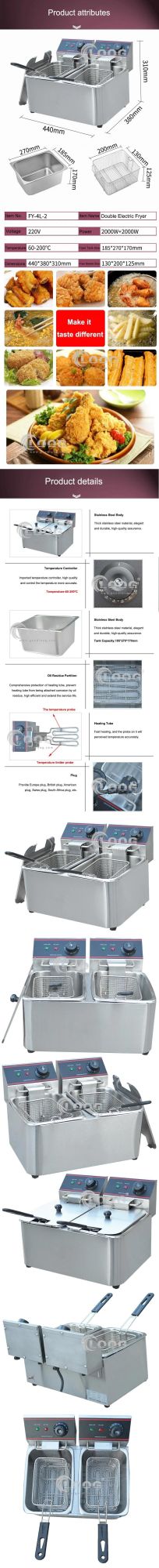 Double Basket Deep Fryer Electric Commercial Fryers French Fryer Machine Small Chip Fryer