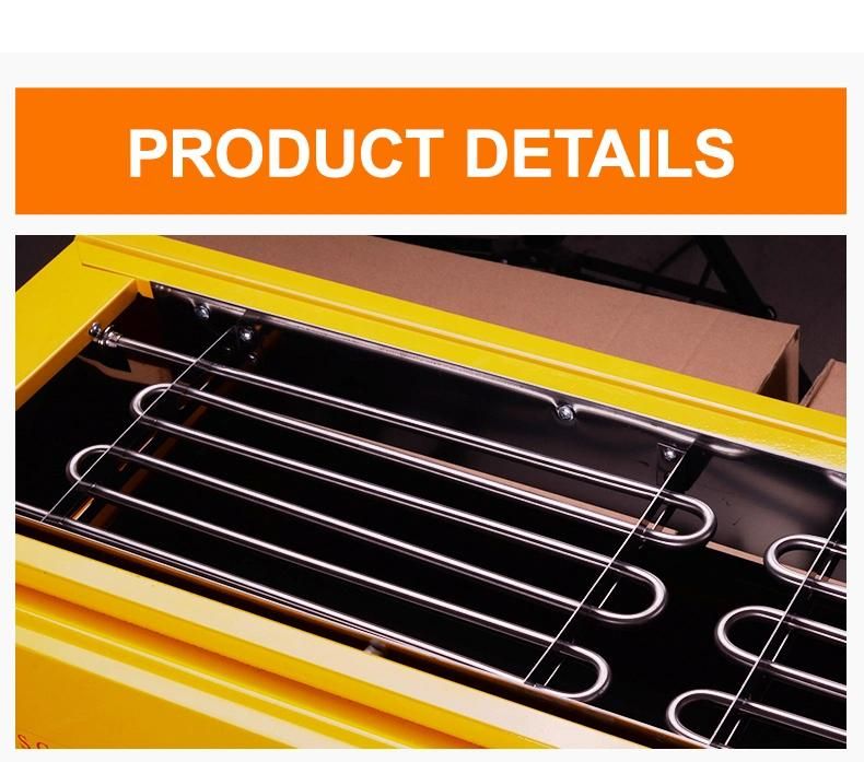 Single Head Yellow Coated Electric BBQ Grill Single Heat Pipe Commercial Using
